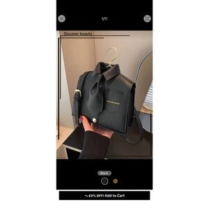 Fashion & Bags Black Shirt and Tie Novelty Crossbody Bag Gold Hanger Handle